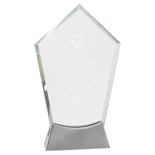 8 1/2" Peak Platinum Glass with Full Metal Base