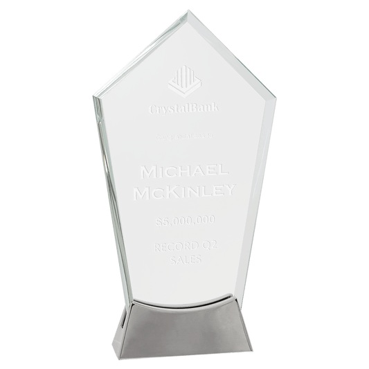 9 1/4" Peak Platinum Glass with Full Metal Base