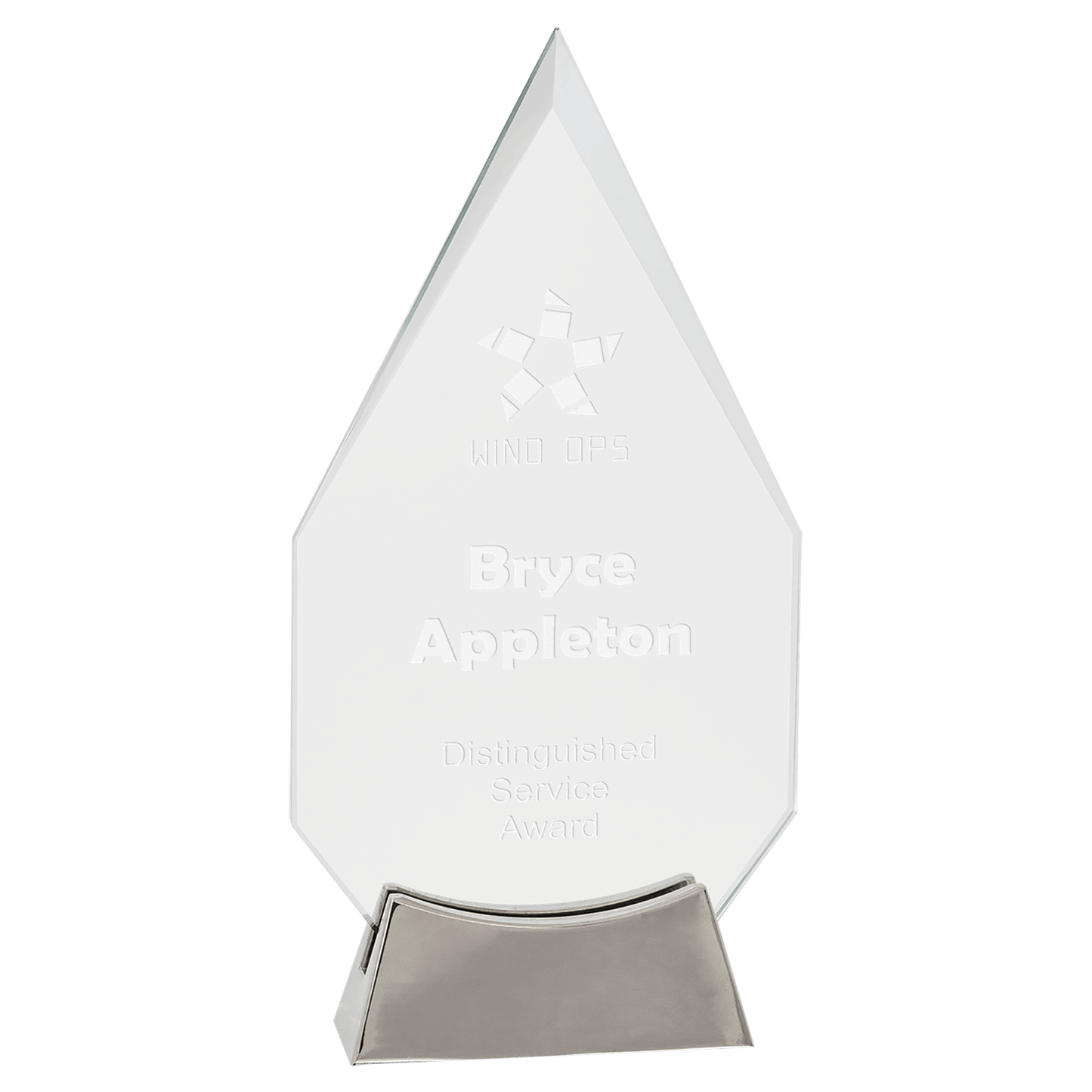 9 1/4" Diamond Platinum Glass with Full Metal Base