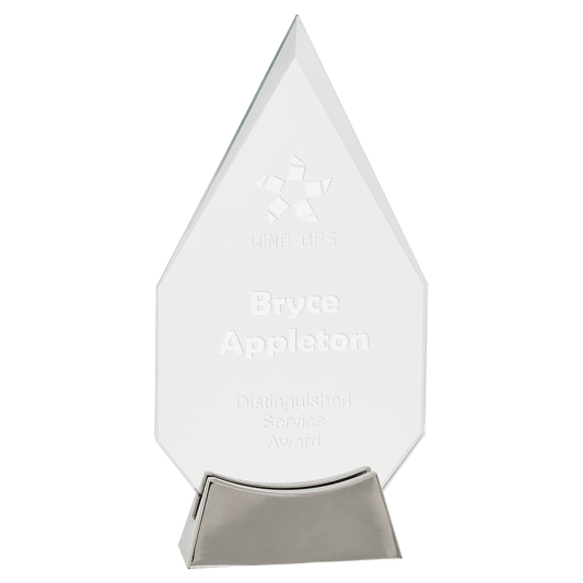 9 1/4" Diamond Platinum Glass with Full Metal Base