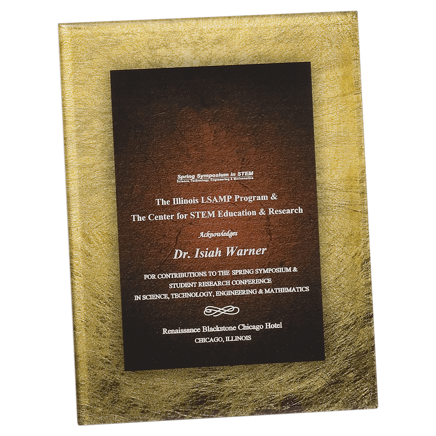 Gold/Burgundy 6 1/2" x 8 1/2"/ Acrylic Art Plaque with Easel/Hanger