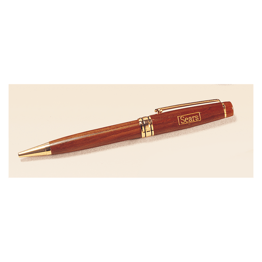 Rosewood Pen with Clear 5 1/4" Plastic Pen Case