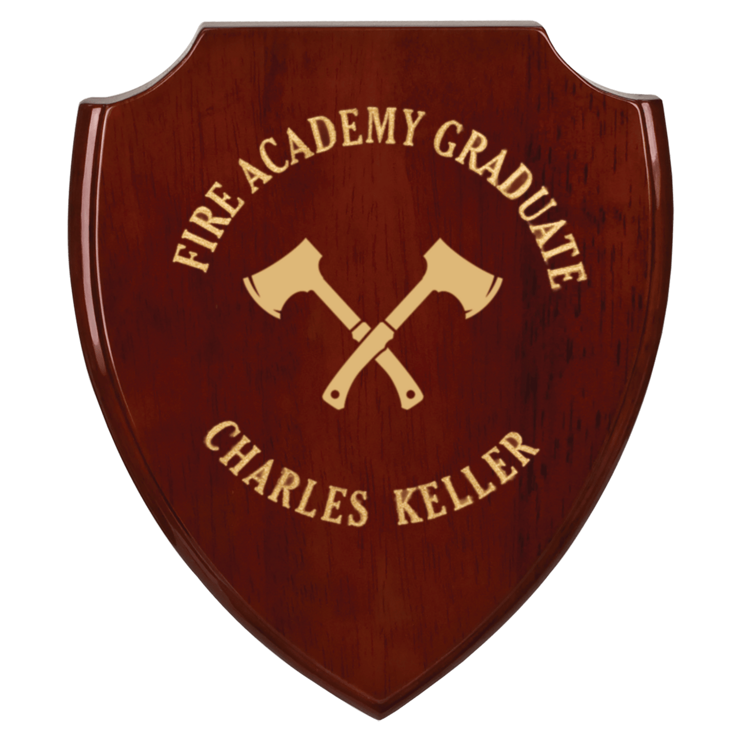 7 1/4" x 8 3/4" Rosewood Piano Finish Shield Plaque