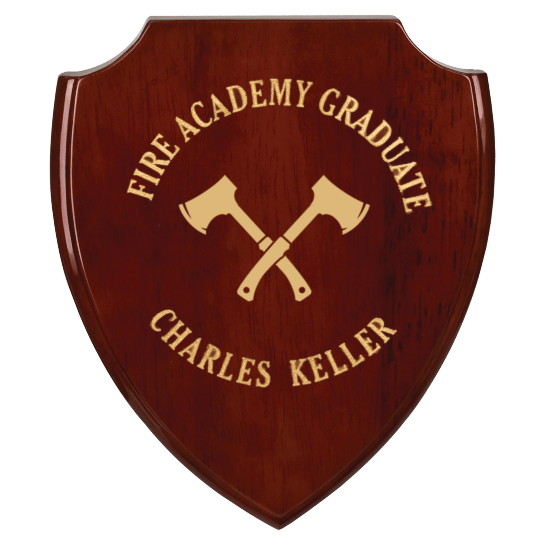 7 1/4" x 8 3/4" Rosewood Piano Finish Shield Plaque