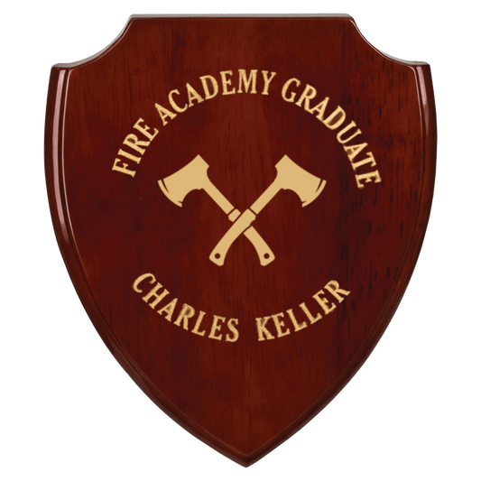 7 1/4" x 8 3/4" Rosewood Piano Finish Shield Plaque