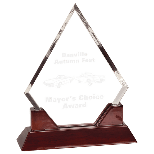 8 1/2" Diamond Prestige Acrylic with Rosewood Piano Finish Base