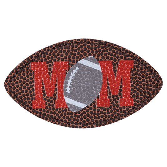 3 1/2" x 2" Football Shaped Laserable Leatherette Patch with Adhesive