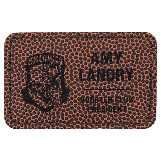 3" x 2" Rectangle Football Laserable Leatherette Patch with Adhesive