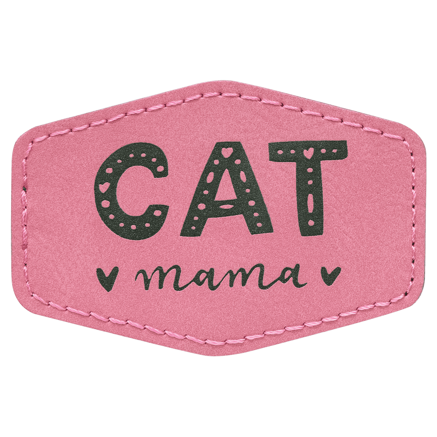 Pink 3" x 2" Hex Laserable Leatherette Patch with Adhesive