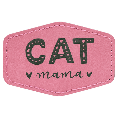 Pink 3" x 2" Hex Laserable Leatherette Patch with Adhesive