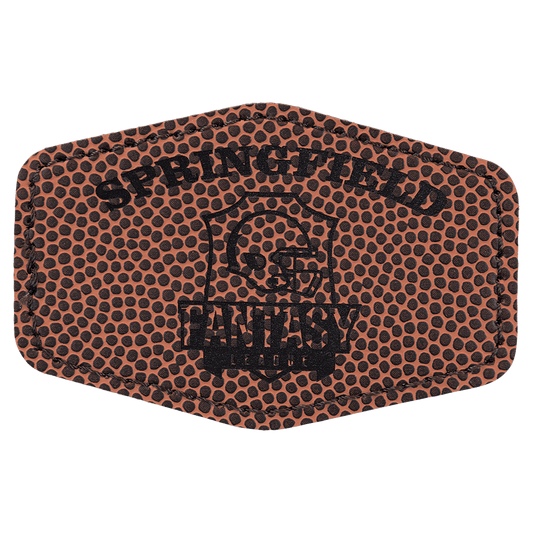 3" x 2" Hex Football Laserable Leatherette Patch with Adhesive