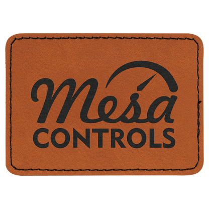 Rawhide 3 1/2" x 2 1/2" Rectangle Laserable Leatherette Patch with Adhesive