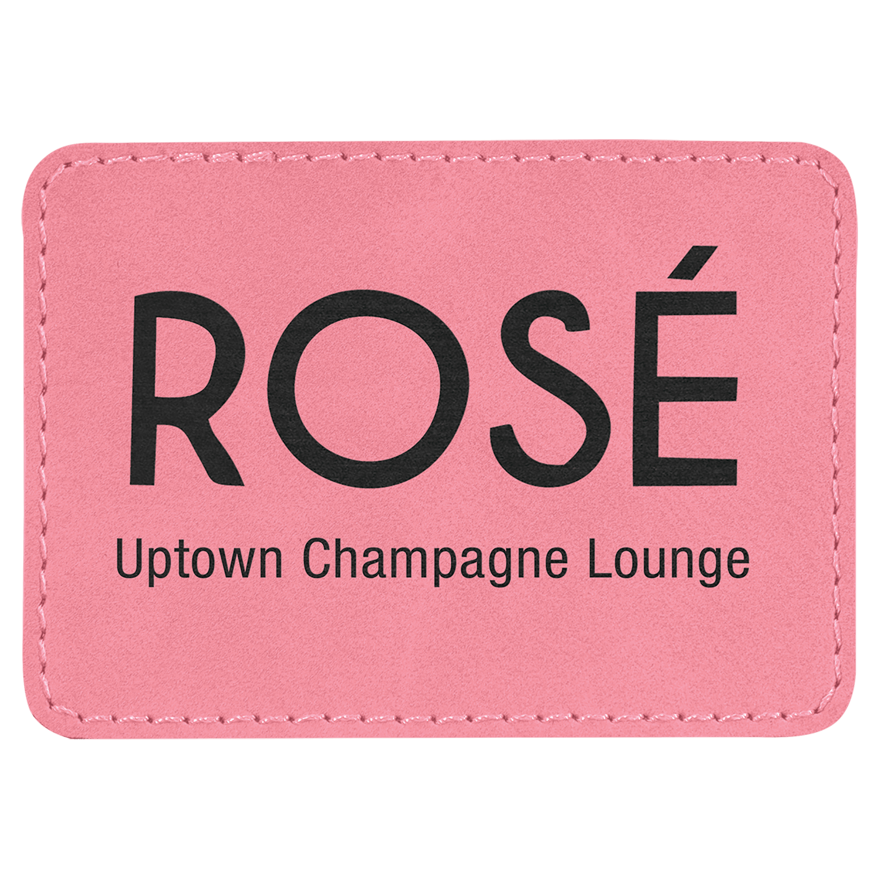 Pink 3 1/2" x 2 1/2" Rectangle Laserable Leatherette Patch with Adhesive