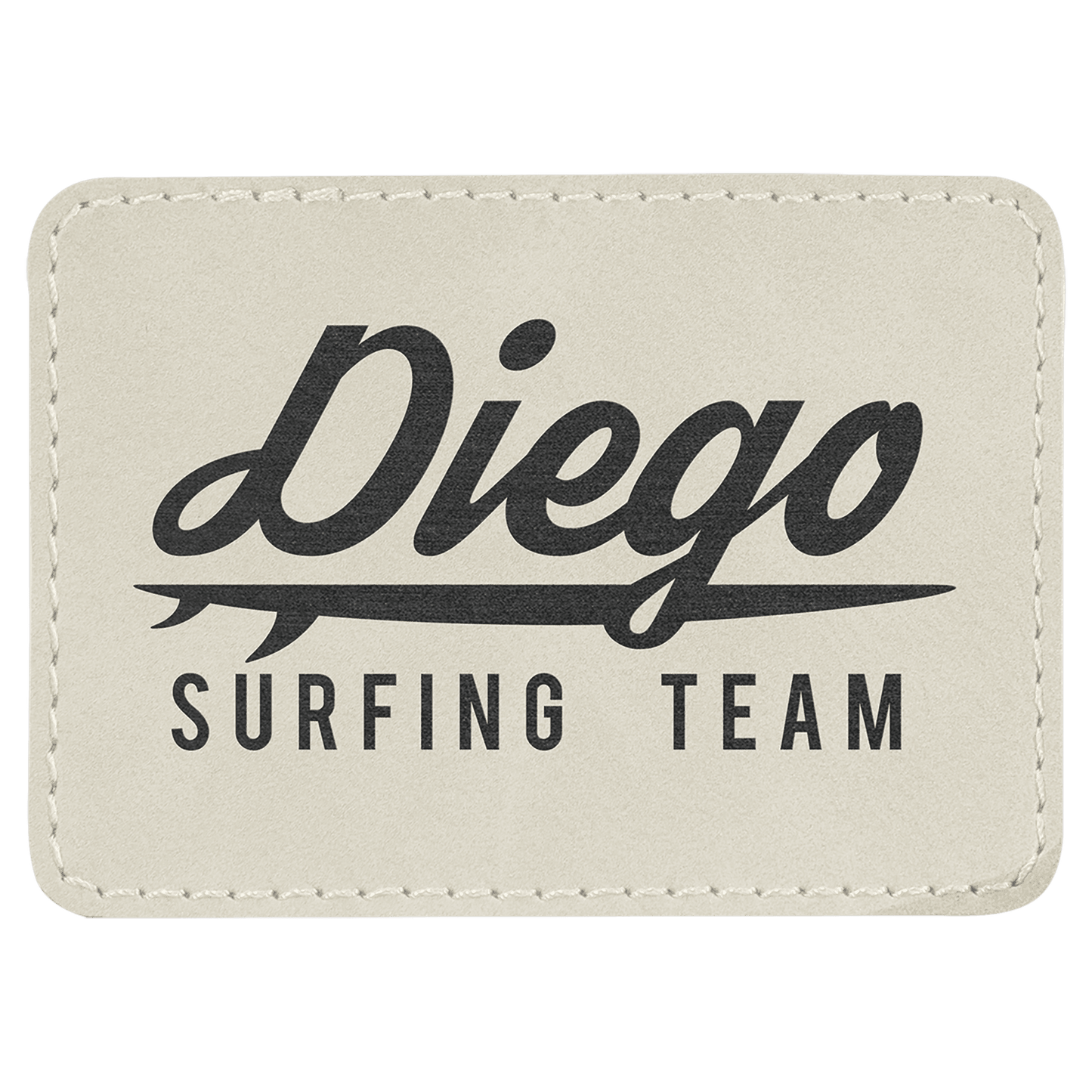 White 3 1/2" x 2 1/2" Rectangle Laserable Leatherette Patch with Adhesive