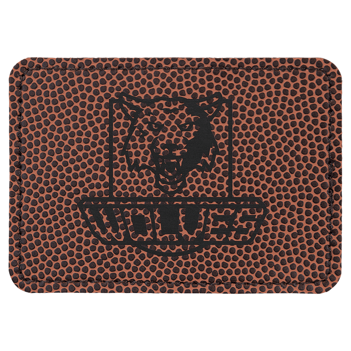 3 1/2" x 2 1/2" Rectangle Football Laserable Leatherette Patch with Adhesive