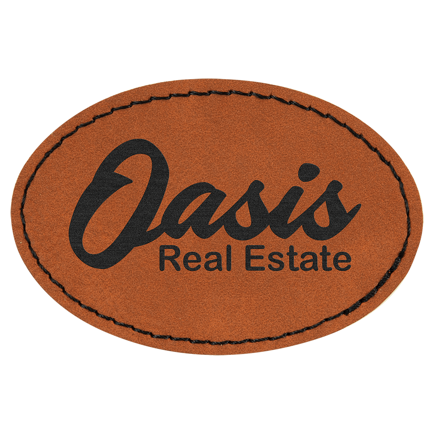 Rawhide 3" x 2" Oval Laserable Leatherette Patch with Adhesive