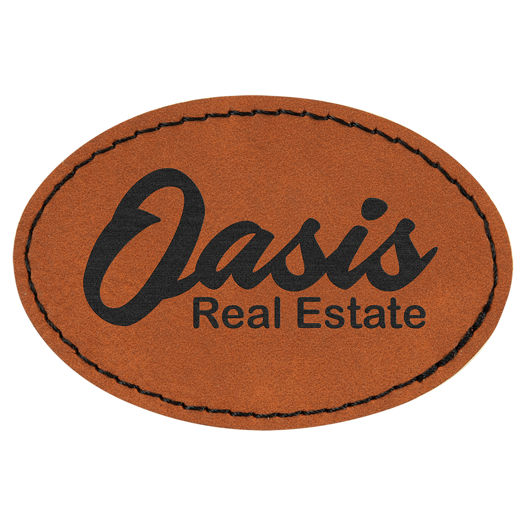 Rawhide 3" x 2" Oval Laserable Leatherette Patch with Adhesive