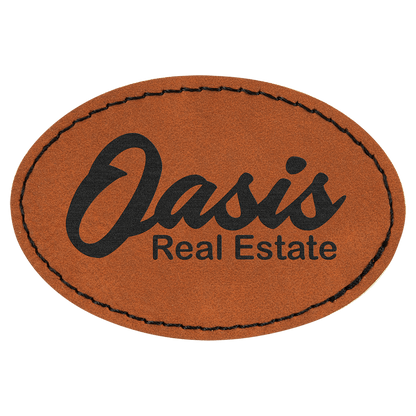 Rawhide 3" x 2" Oval Laserable Leatherette Patch with Adhesive