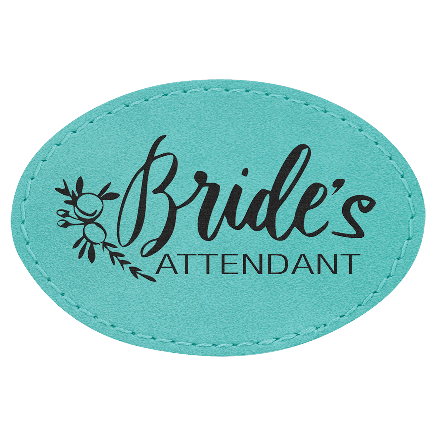 Teal 3" x 2" Oval Laserable Leatherette Patch with Adhesive