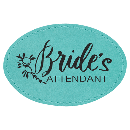 Teal 3" x 2" Oval Laserable Leatherette Patch with Adhesive