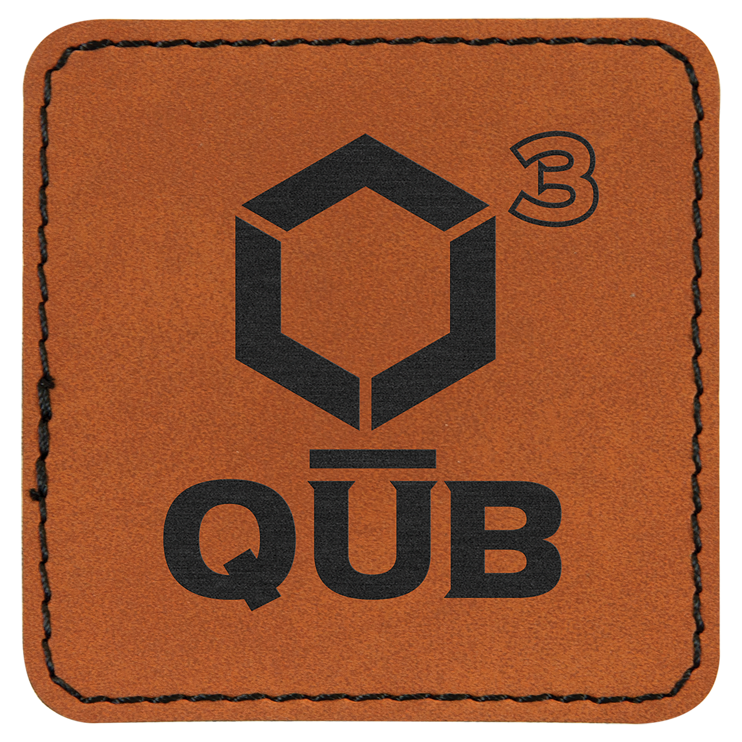 Rawhide 2 1/2" x 2 1/2" Square Laserable Leatherette Patch with Adhesive