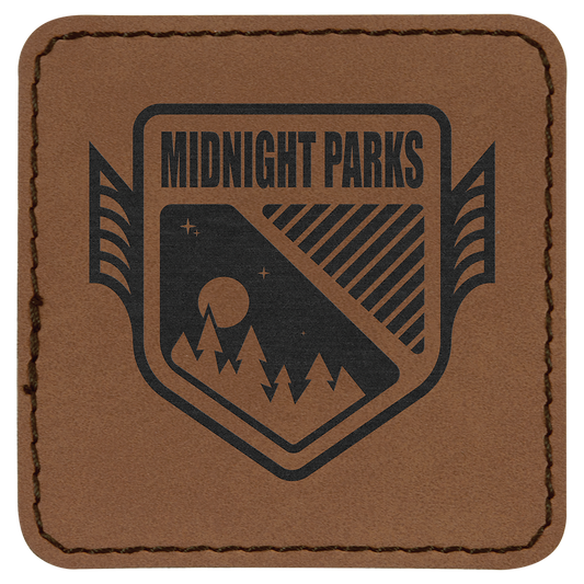 Dark Brown 2 1/2" x 2 1/2" Laserable Leatherette Patch with Adhesive