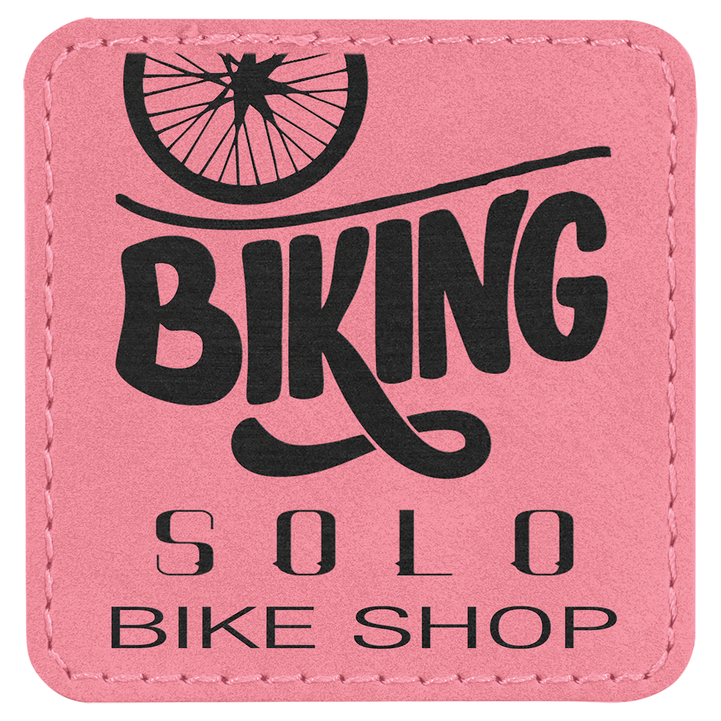 Pink 2 1/2" x 2 1/2" Laserable Leatherette Patch with Adhesive