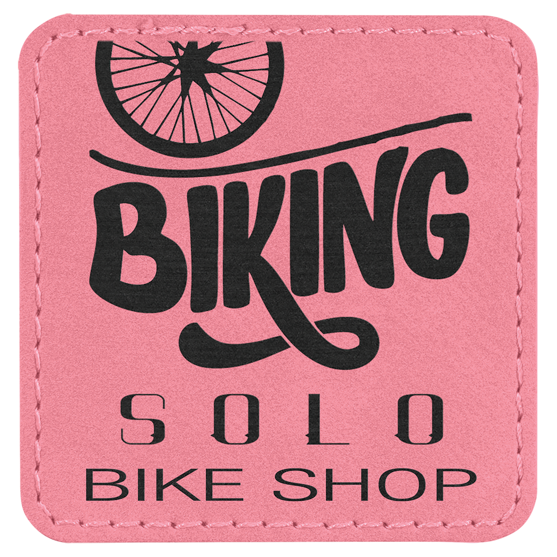 Pink 2 1/2" x 2 1/2" Laserable Leatherette Patch with Adhesive