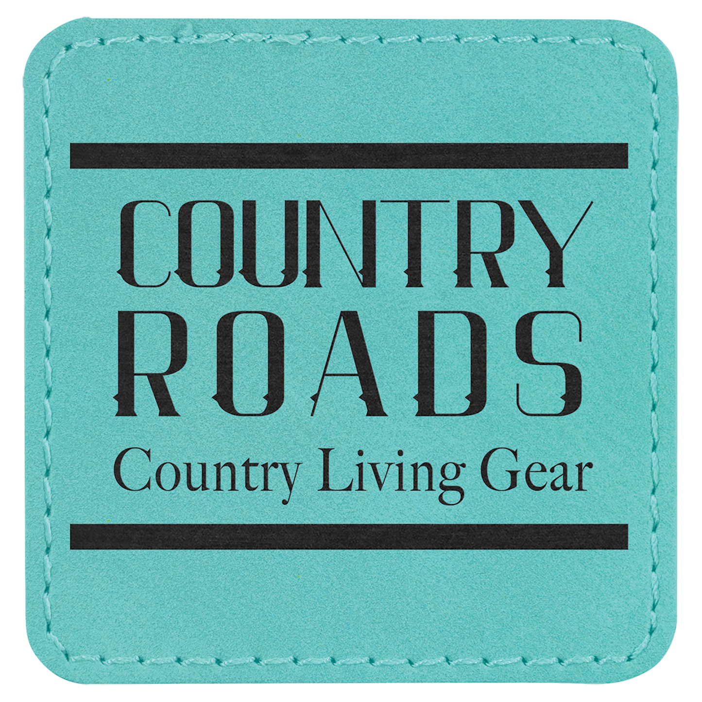 Teal 2 1/2" x 2 1/2" Laserable Leatherette Patch with Adhesive