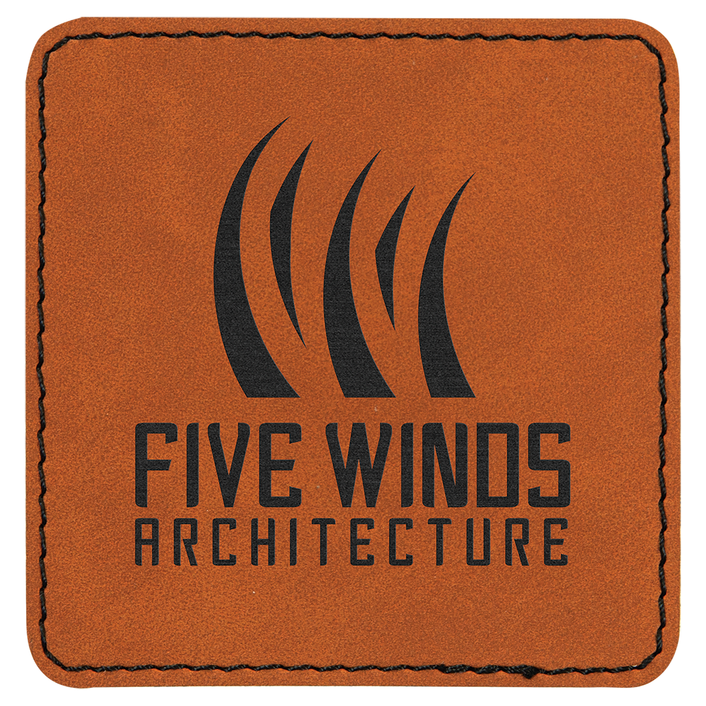 Rawhide 3" x 3" Square Laserable Leatherette Patch with Adhesive