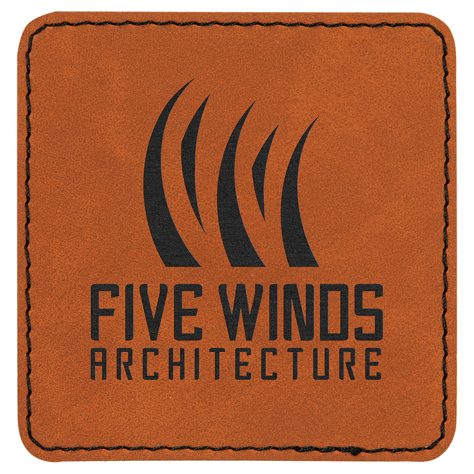 Rawhide 3" x 3" Square Laserable Leatherette Patch with Adhesive