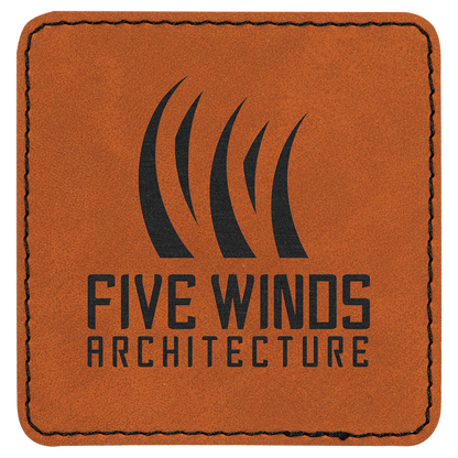 Rawhide 3" x 3" Square Laserable Leatherette Patch with Adhesive