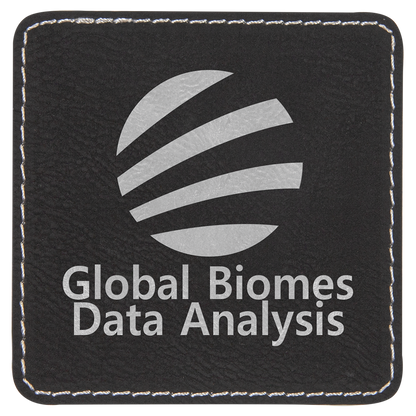 Black/Silver 3" x 3" Square Laserable Leatherette Patch with Adhesive