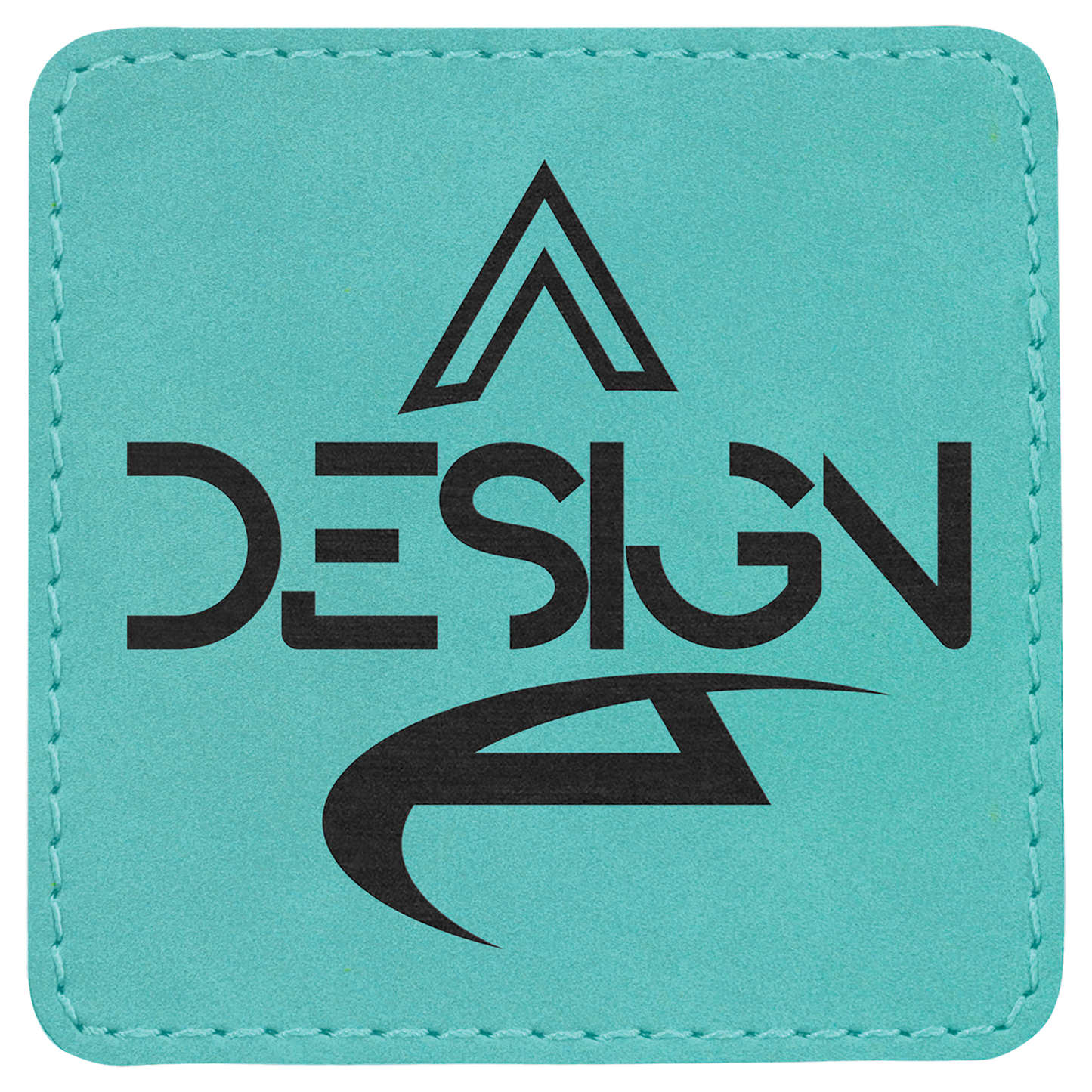 Teal 3" x 3" Square Laserable Leatherette Patch with Adhesive