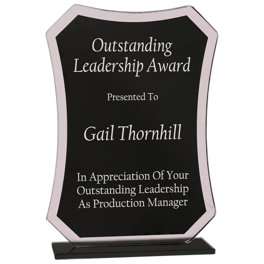 6 1/2" Black Rectangle Reflection Glass Award