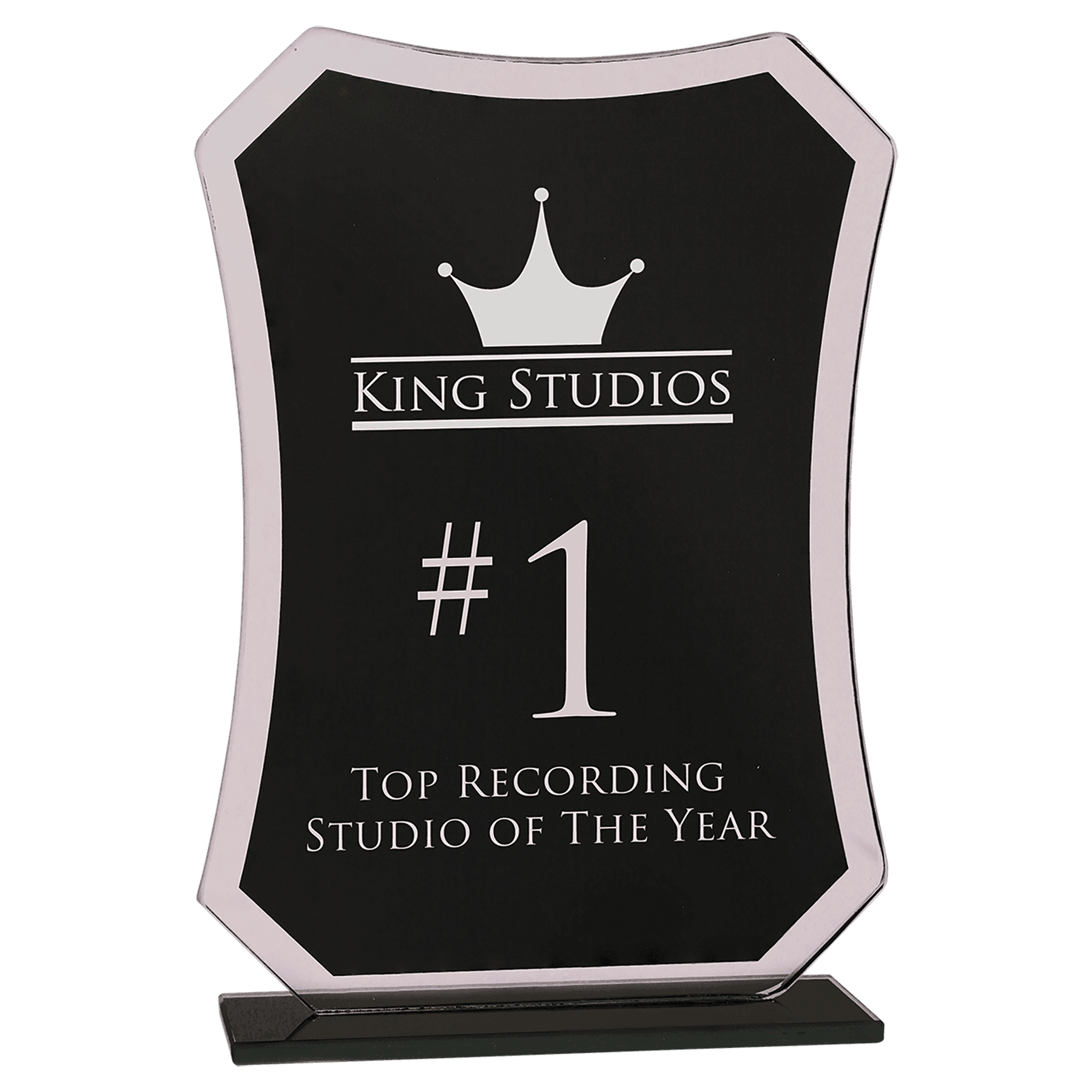 7 1/4" Black Rectangle Reflection Glass Award