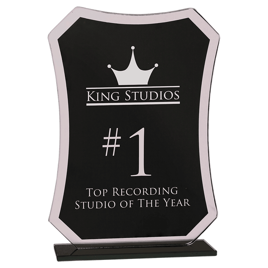 7 1/4" Black Rectangle Reflection Glass Award