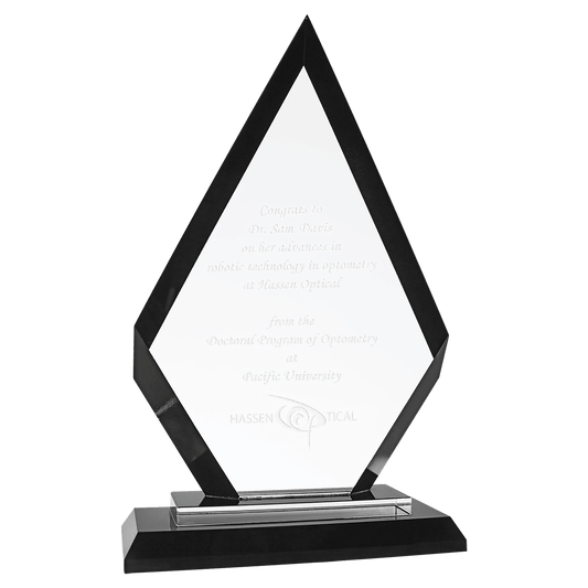 Black 9" Diamond Regal Glass