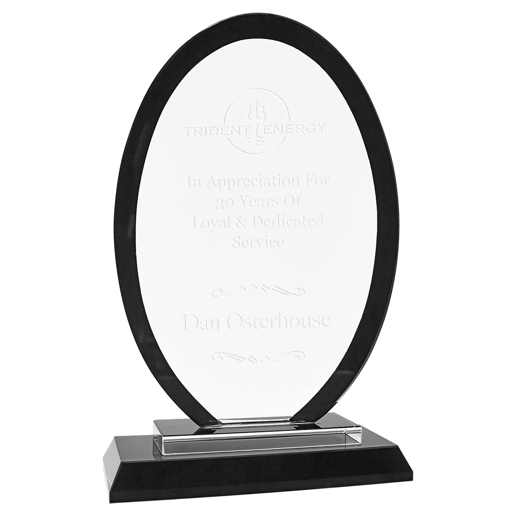 Black 7 1/2" Oval Regal Glass