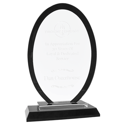 Black 7 1/2" Oval Regal Glass