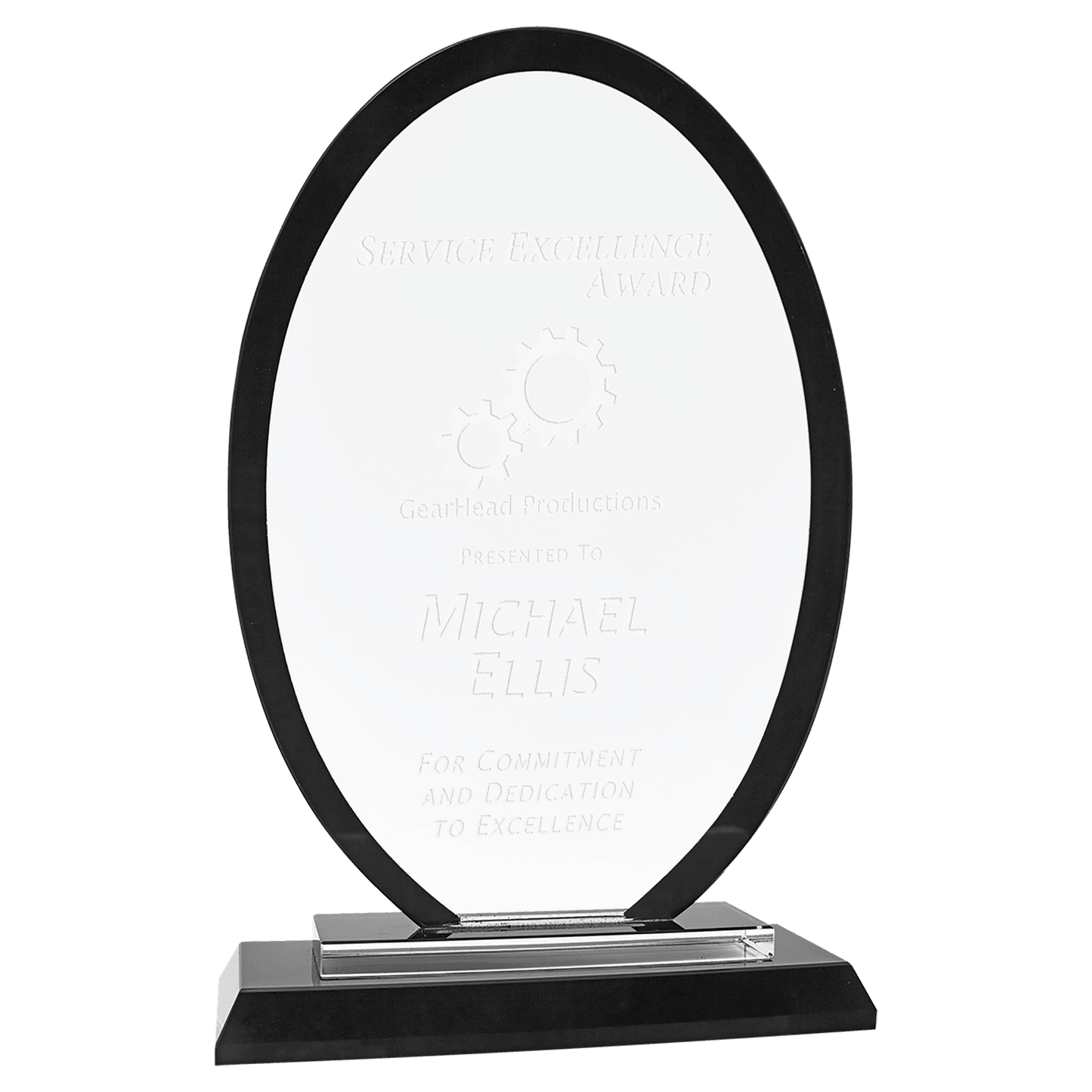 Black 9" Oval Regal Glass