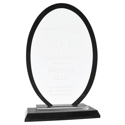 Black 9" Oval Regal Glass