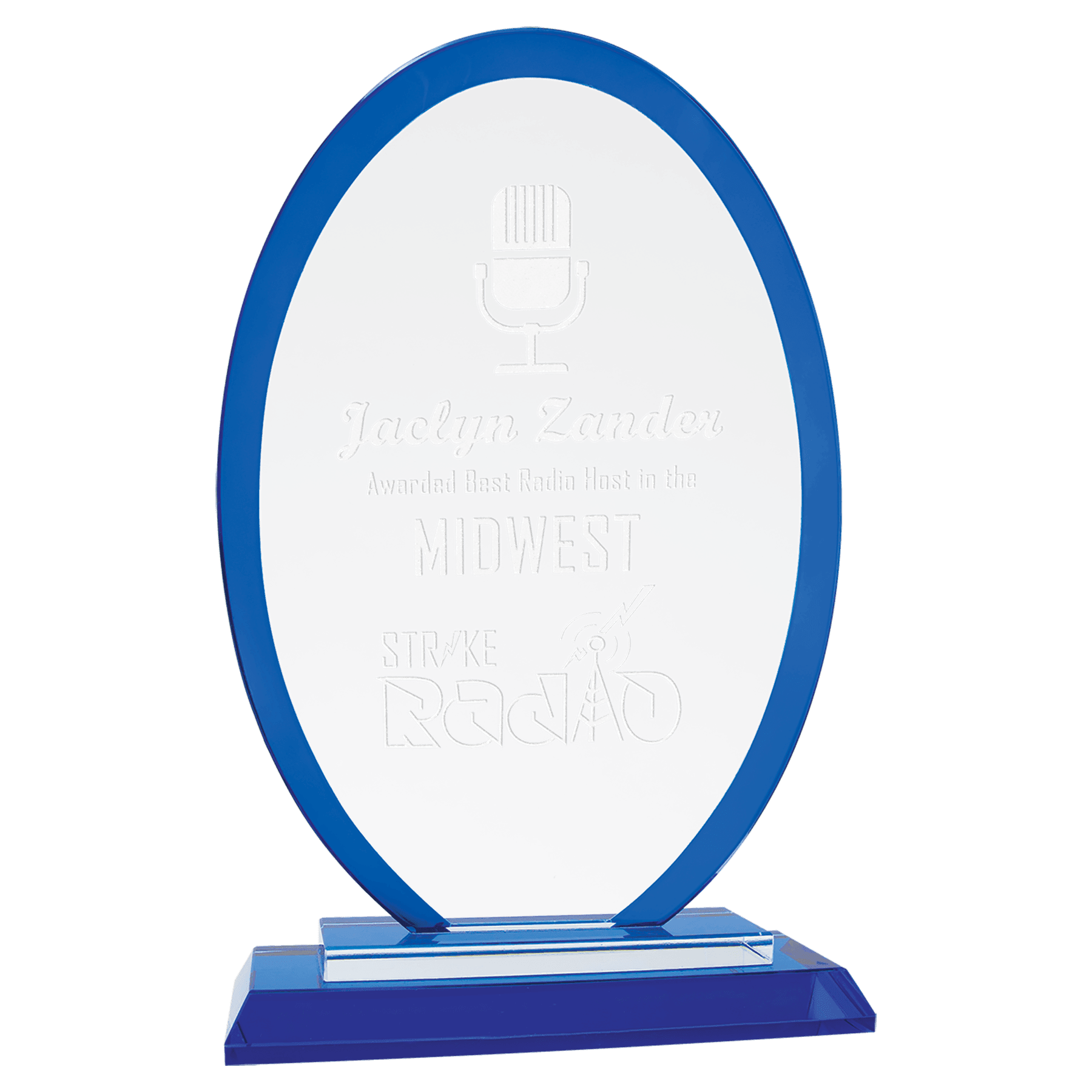 Blue 9" Oval Regal Glass