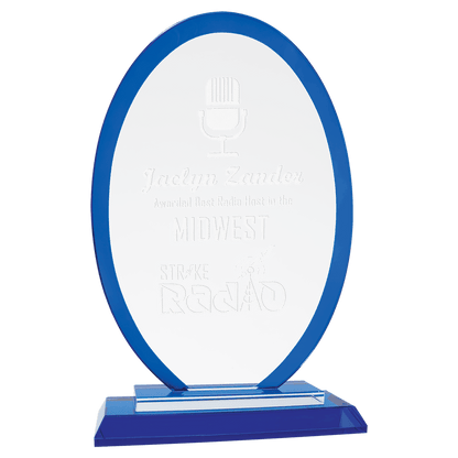 Blue 9" Oval Regal Glass