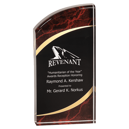 Red 3 1/2" x 7" Marble Rounded Acrylic