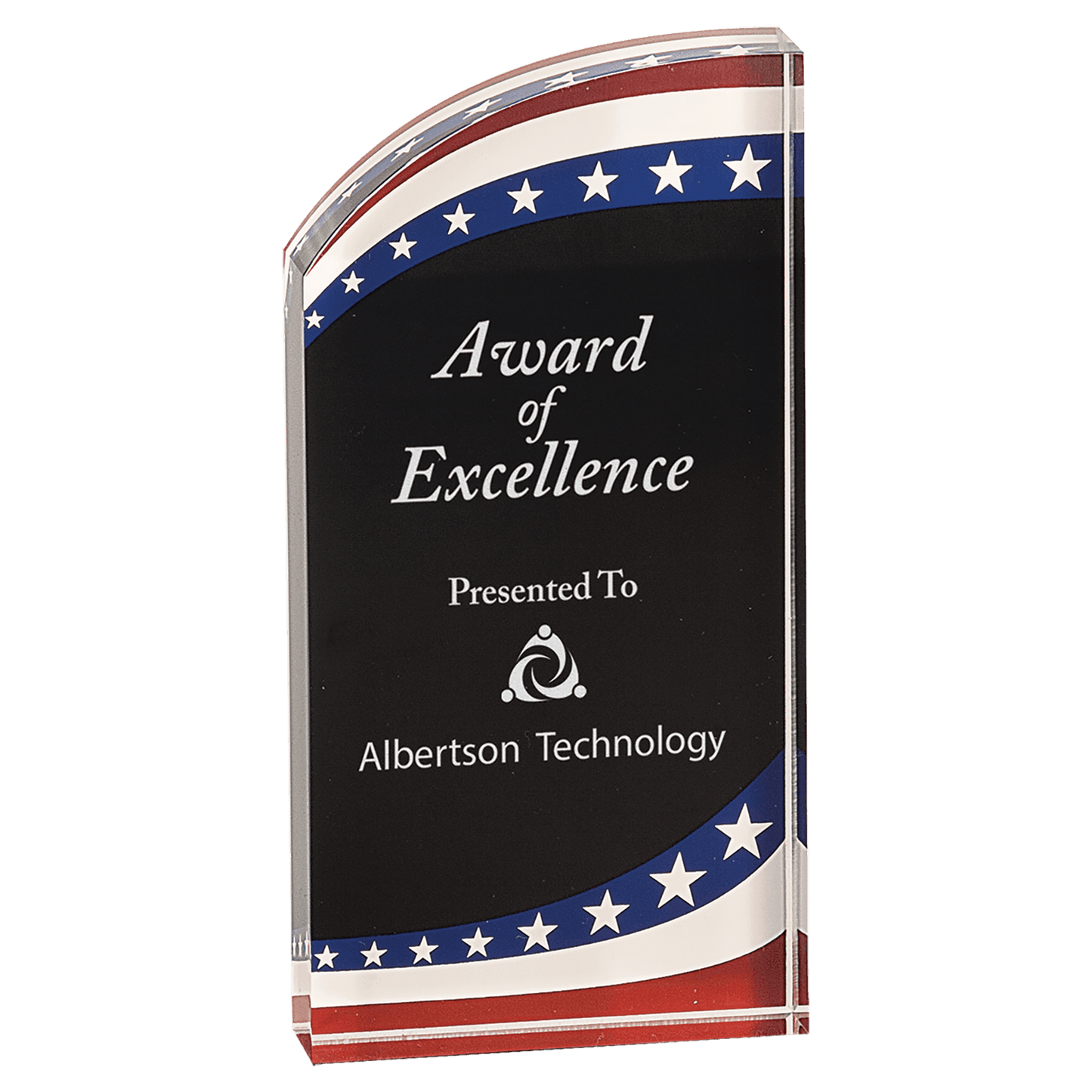 3 1/2" x 7" Stars & Stripes Rounded Acrylic