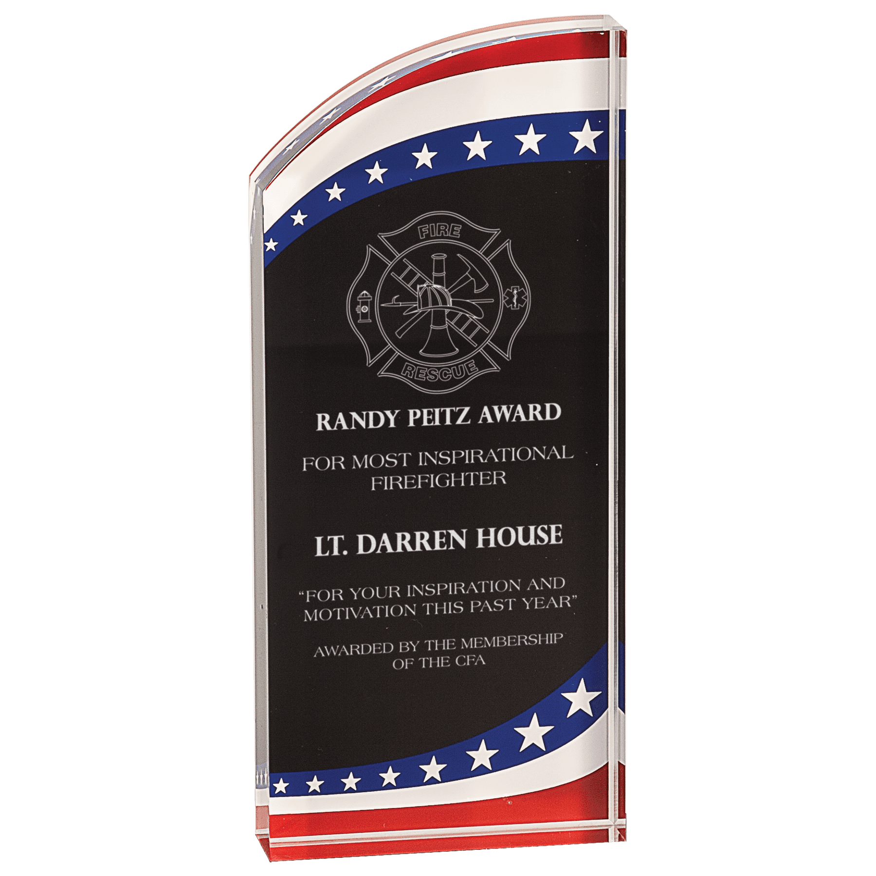 3 1/2" x 8" Stars & Stripes Rounded Acrylic