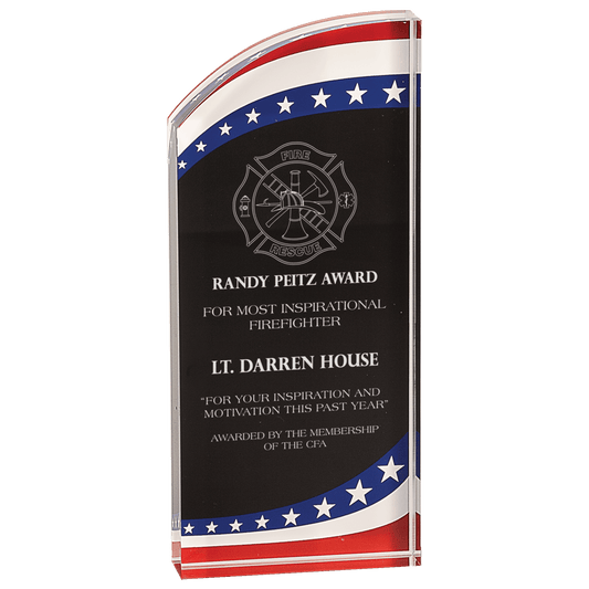 3 1/2" x 8" Stars & Stripes Rounded Acrylic