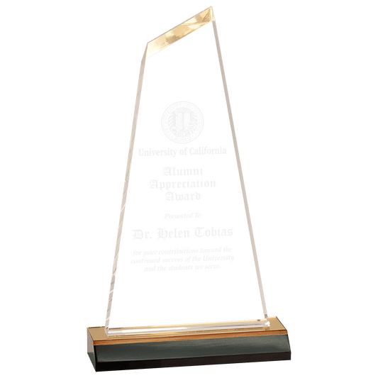 5" x 10" Gold Reflection Optima Acrylic with 6" Gold Mirror Base