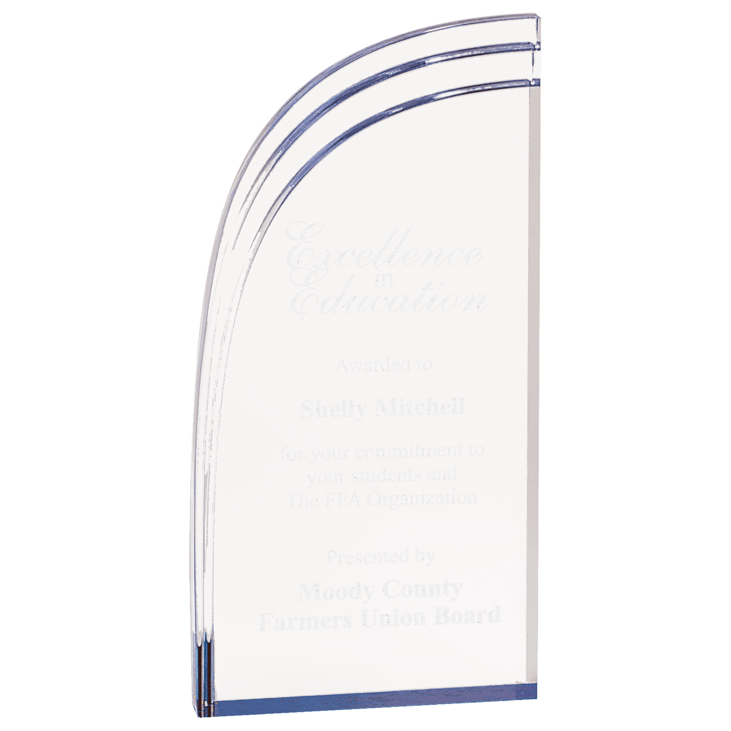 Blue 4" x 8" Wave Acrylic